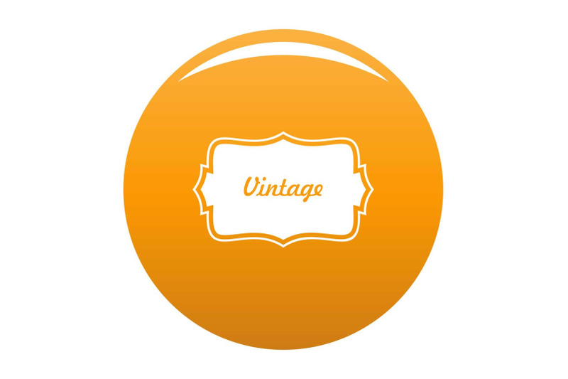 vintage-label-icon-vector-orange