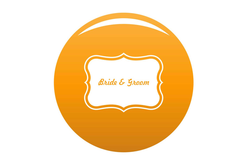 just-married-label-icon-vector-orange