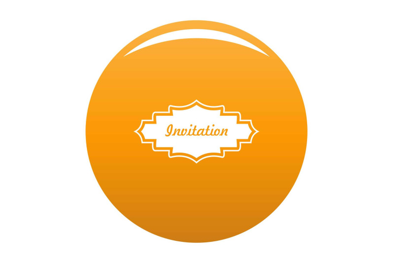 invitation-label-icon-vector-orange