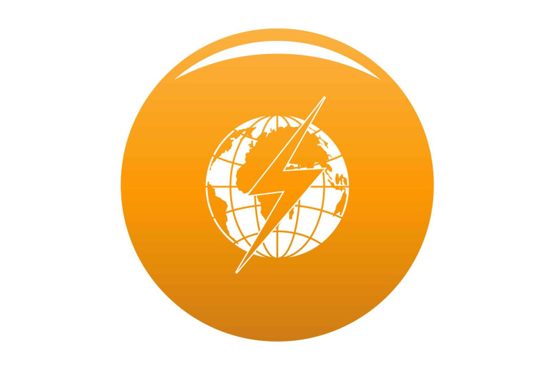 lightning-on-earth-icon-vector-orange