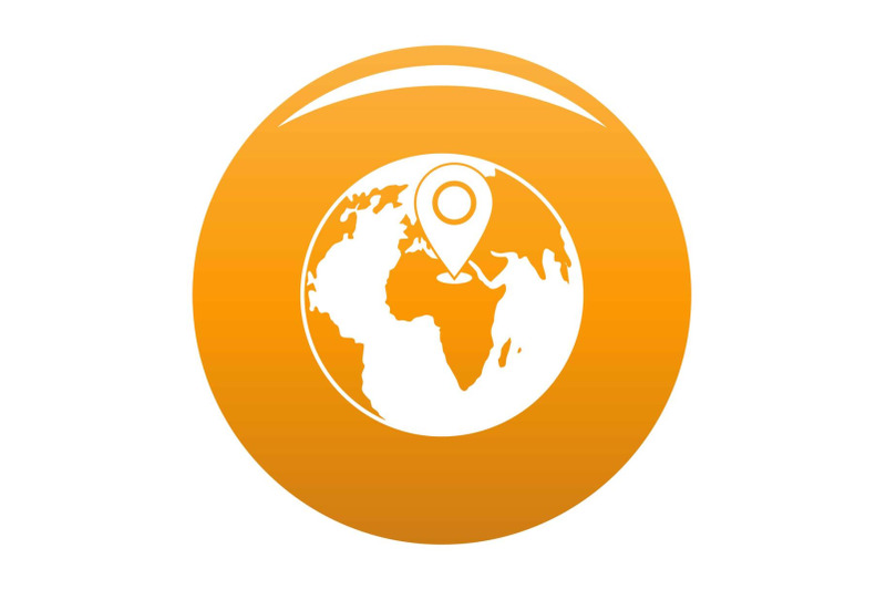 earth-navigation-icon-vector-orange