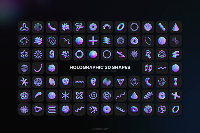 holographic-3d-shapes-collection