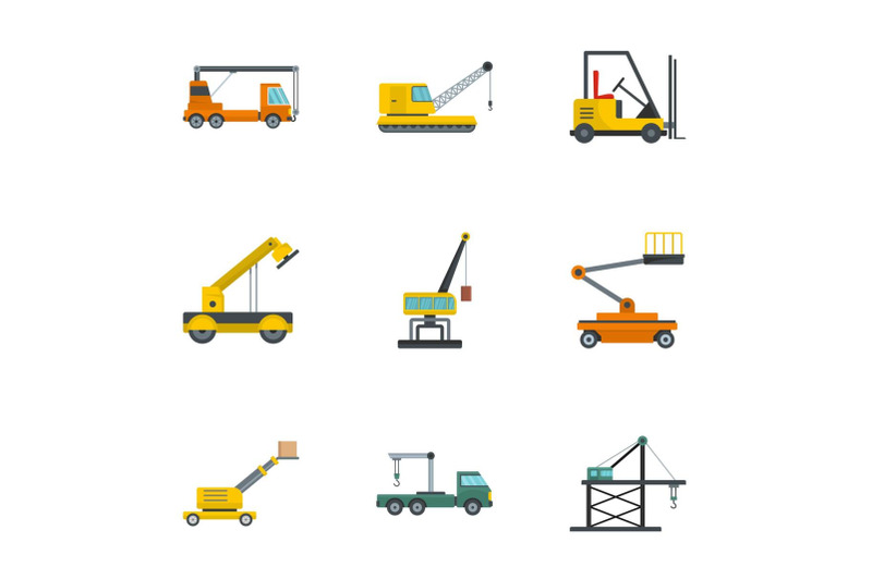 hoisting-crane-icons-set-cartoon-style