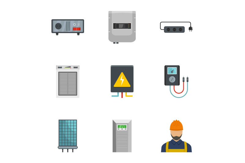 home-electrician-icons-set-cartoon-style