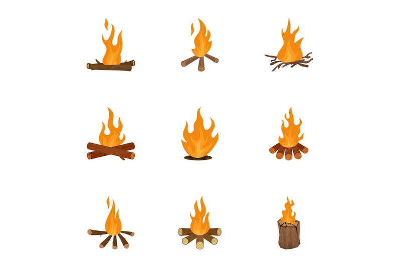 brome-grass-icons-set-cartoon-style