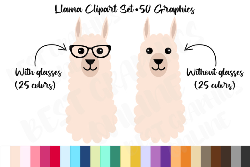 llama-clipart-graphics-alpaca-llamas-clipart-graphic-set