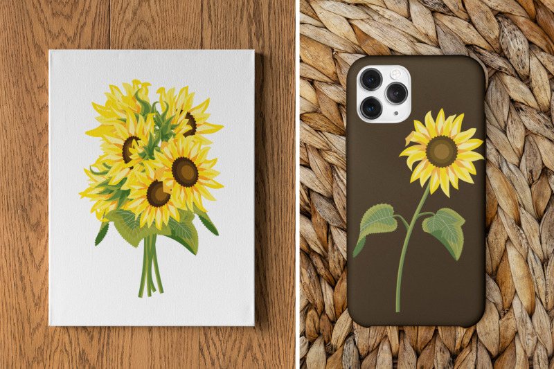 sunflower-wreath-builder-svg-elements-set-multi-layered-style-cliparts