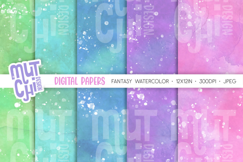 fantasy-watercolor-digital-paper-set