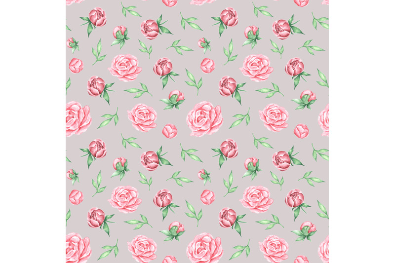 pink-flowers-watercolor-seamless-pattern-peonies-roses-leaves