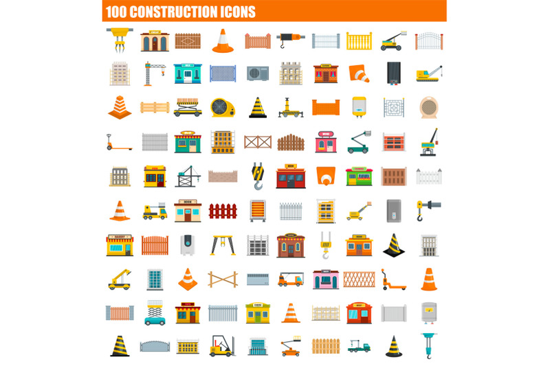 100-construction-icon-set-flat-style