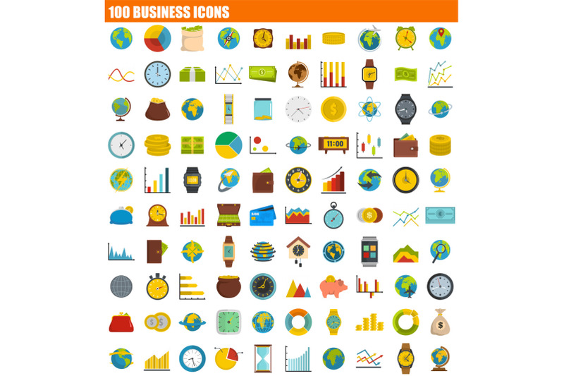 100-business-icon-set-flat-style