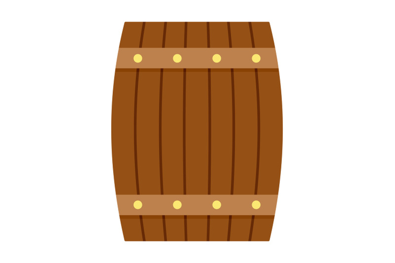 side-of-wood-barrel-icon-flat-style