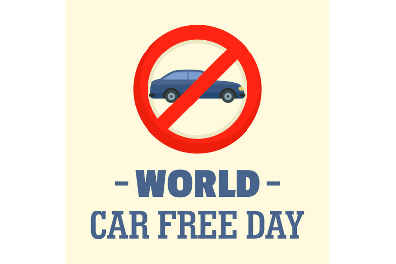 world-car-free-day-background-flat-style