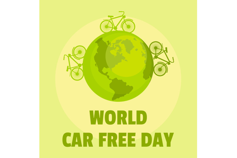 earth-car-free-day-background-flat-style