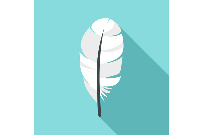 white-feather-icon-flat-style