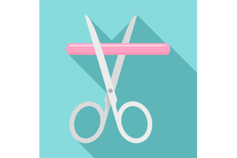 medicine-scissor-icon-flat-style