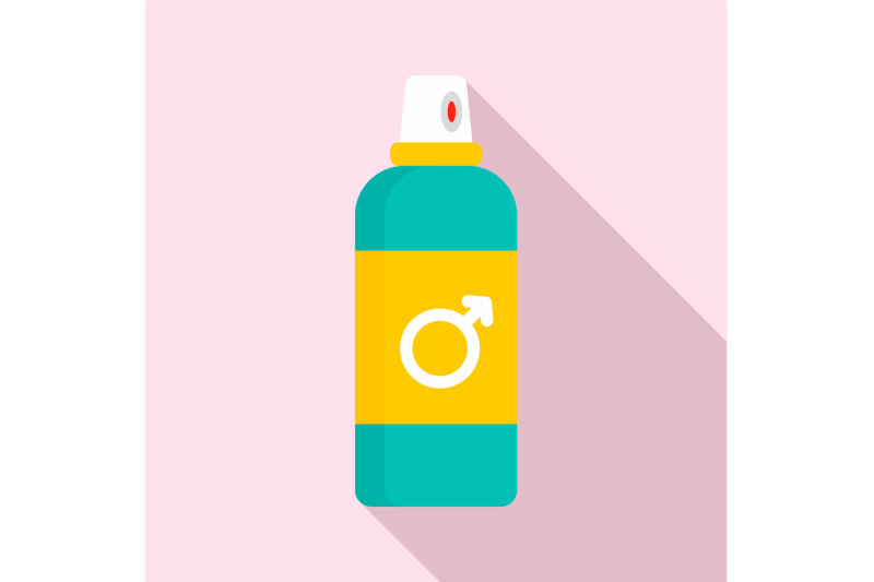 male-contraceptive-spray-icon-flat-style