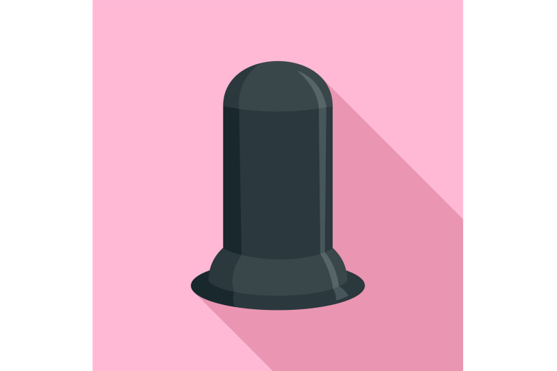 black-condom-icon-flat-style