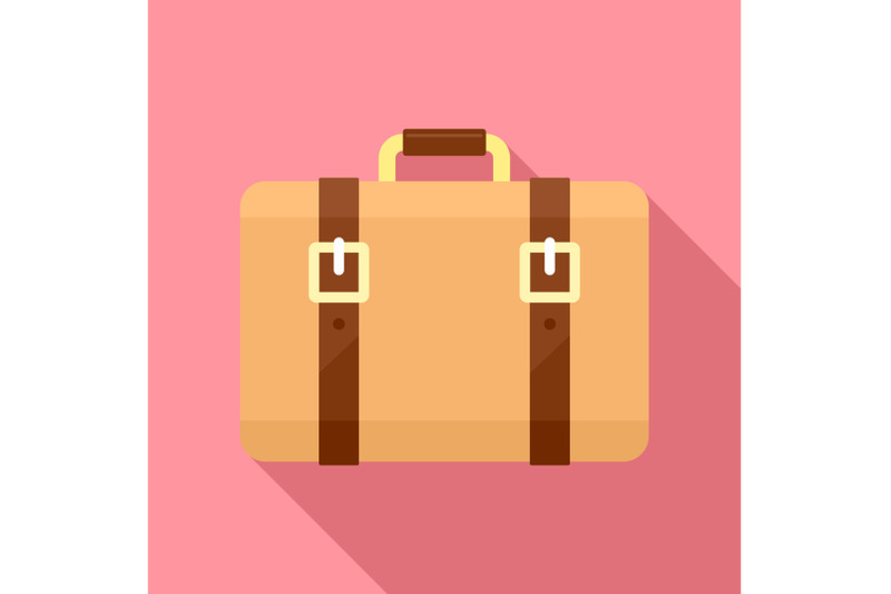 trip-leather-bag-icon-flat-style