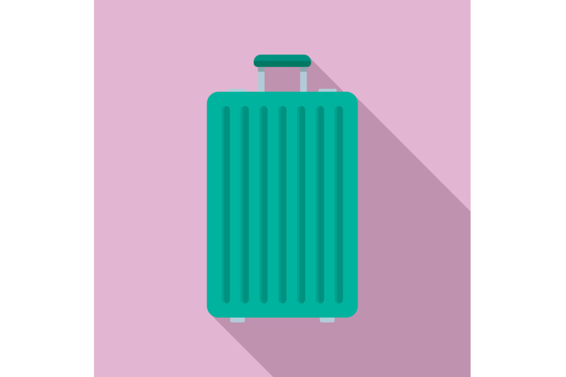 green-travel-bag-icon-flat-style
