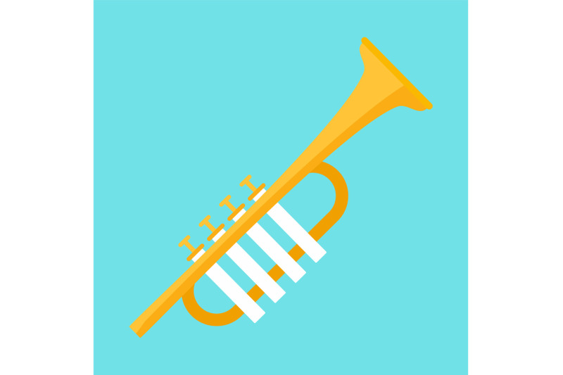 gold-trumpet-icon-flat-style