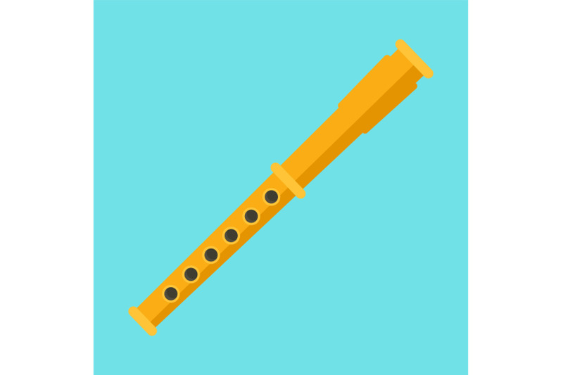 gold-flute-icon-flat-style