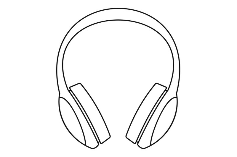 retro-headphones-icon-outline-style