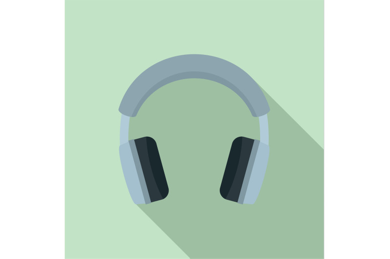 grey-headphones-icon-flat-style