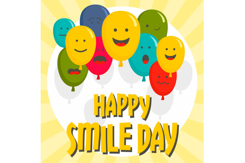 happy-smile-day-concept-background-flat-style