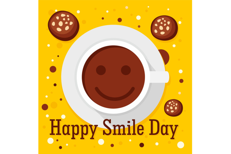 happy-smile-coffee-day-concept-background-flat-style