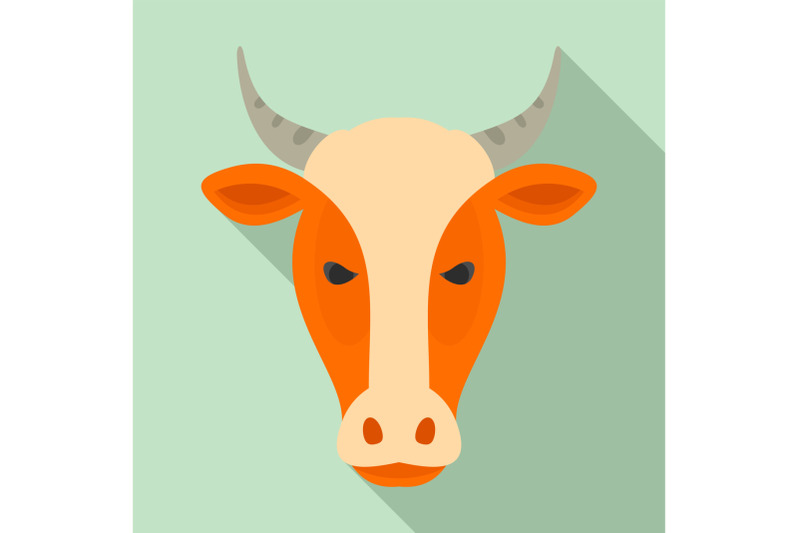 farm-cow-head-icon-flat-style
