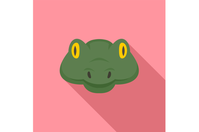 green-head-snake-icon-flat-style