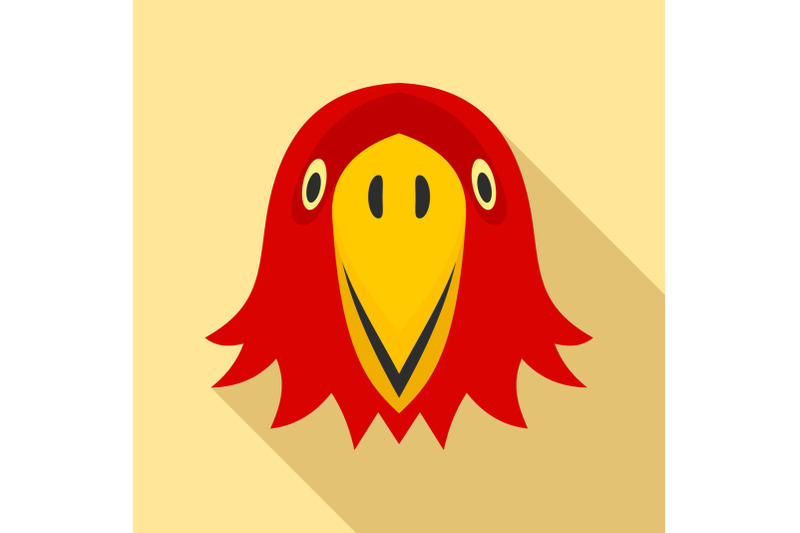 red-parrot-head-icon-flat-style