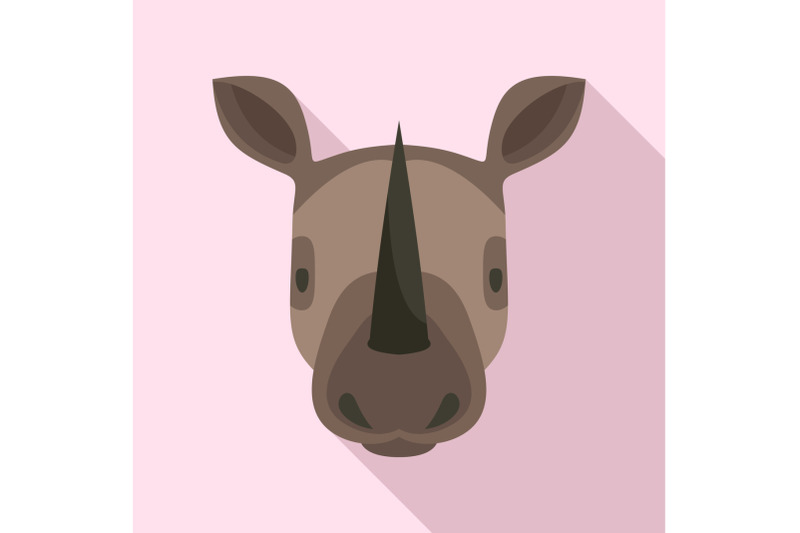 rhino-head-icon-flat-style