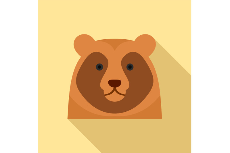 cute-bear-head-icon-flat-style