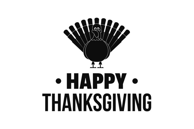 turkey-happy-thanksgiving-logo-simple-style