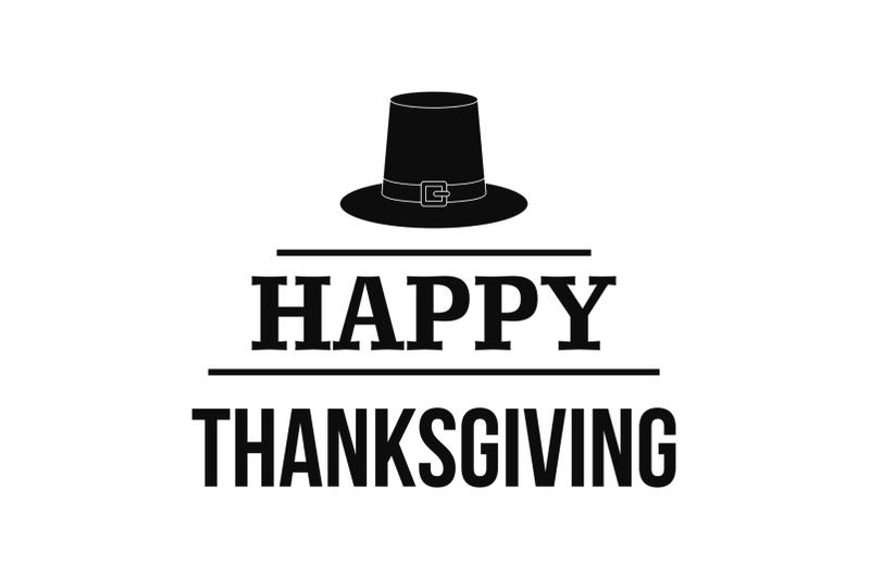 hat-happy-thanksgiving-logo-simple-style