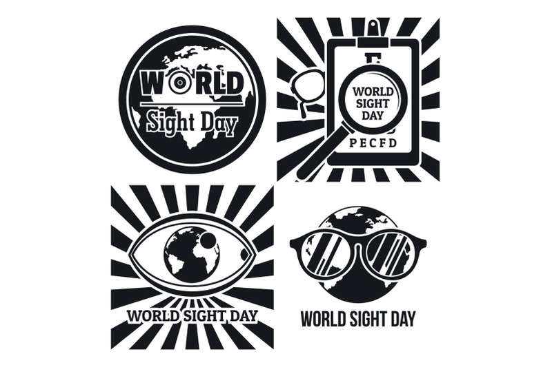 international-sight-day-banner-set-simple-style