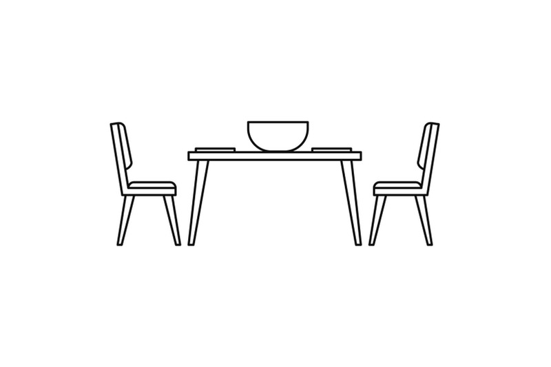 kitchen-table-and-chair-icon-outline-style