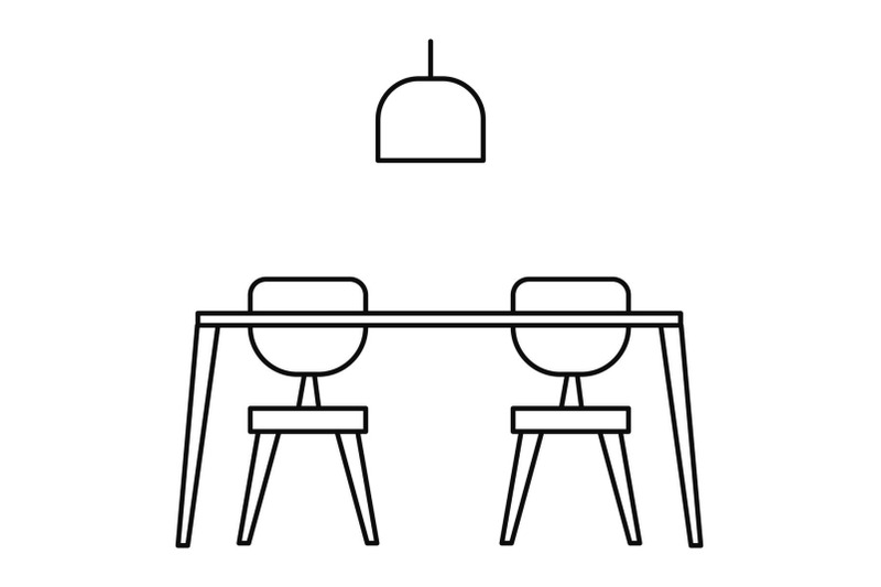 table-and-chairs-icon-outline-style