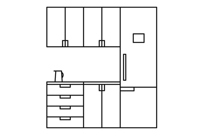 modern-kitchen-icon-outline-style