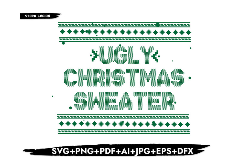 ugly-christmas-sweater-green-svg
