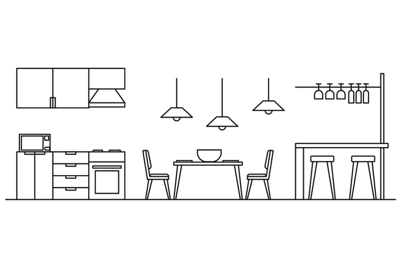 modern-kitchen-concept-background-outline-style