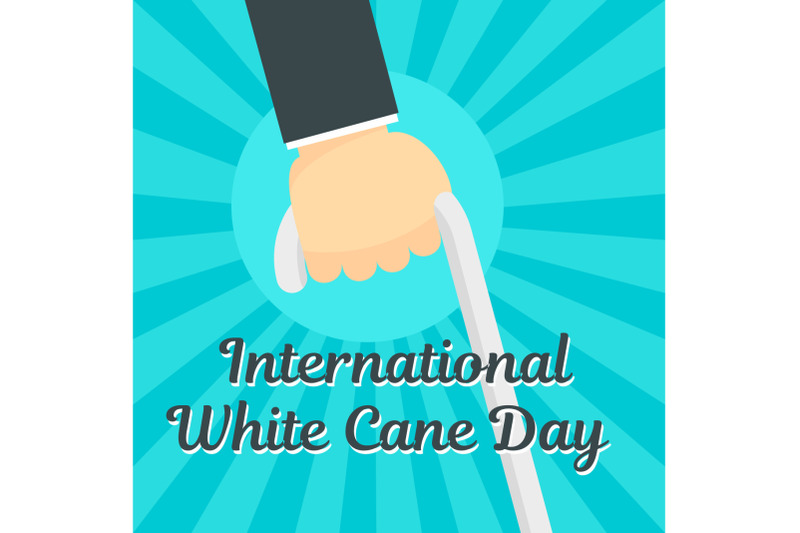 white-cane-day-concept-background-flat-style