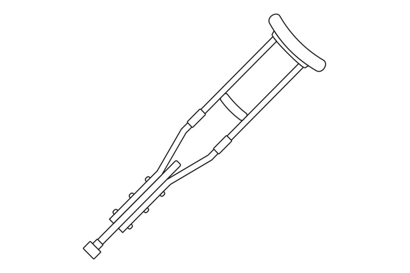 wood-crutch-icon-outline-style