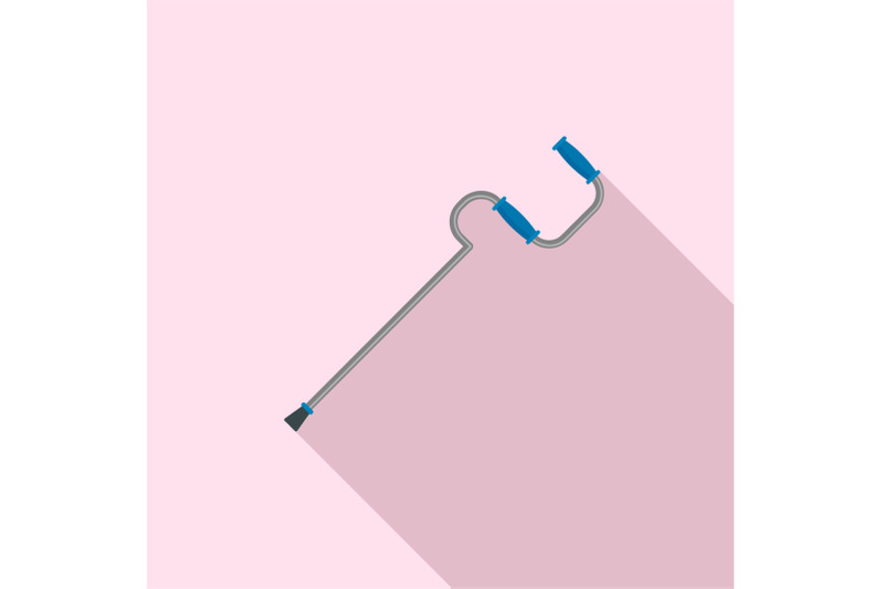 metal-walking-stick-icon-flat-style