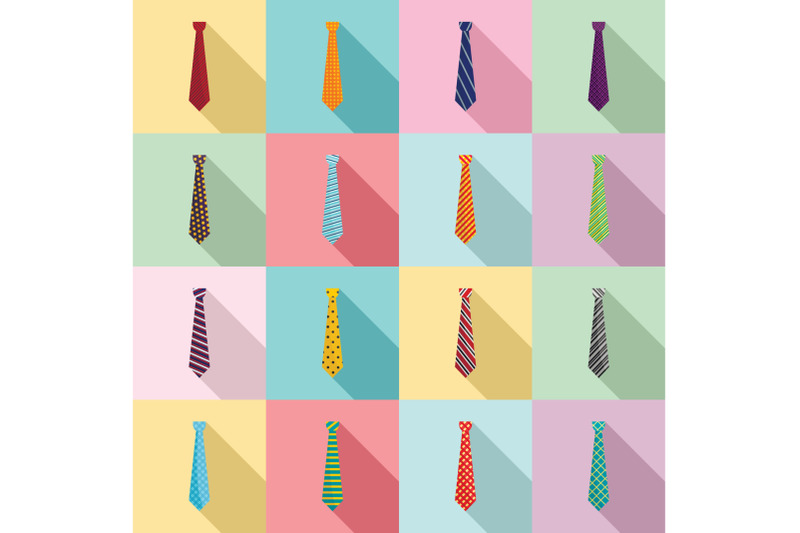 tie-icon-set-flat-style