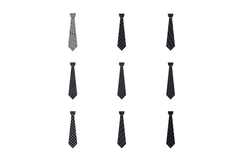 elegant-tie-icon-set-simple-style