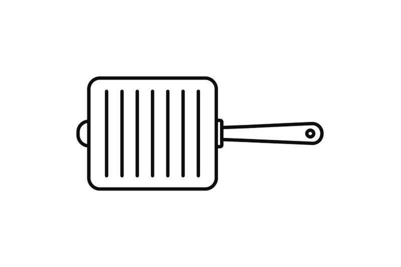 grill-fry-pan-icon-outline-style