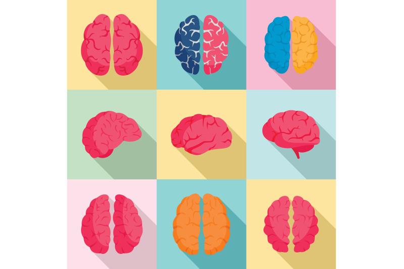 genius-brain-icon-set-flat-style